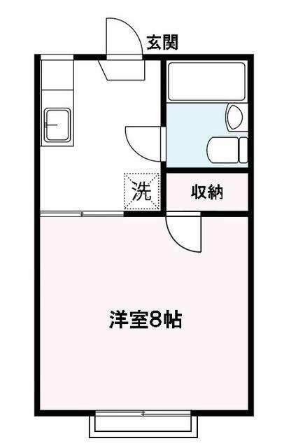 ウィスカーハイツ(1K/2階)の間取り写真
