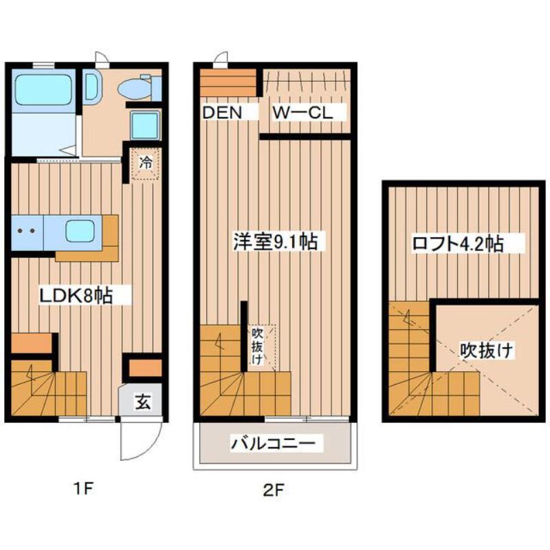 アルタイル(1LDK/2階)の間取り写真