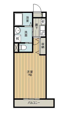 MELDIA福生II(1K/2階)の間取り写真