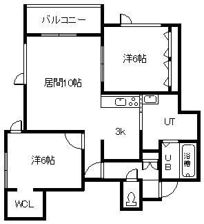 クレジスト宮下通ウエスト(2LDK/1階)の間取り写真