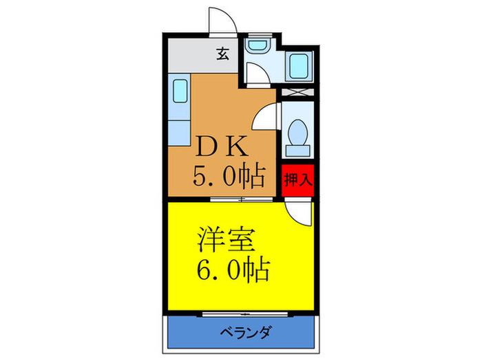 門田マンション(1DK/3階)の間取り写真