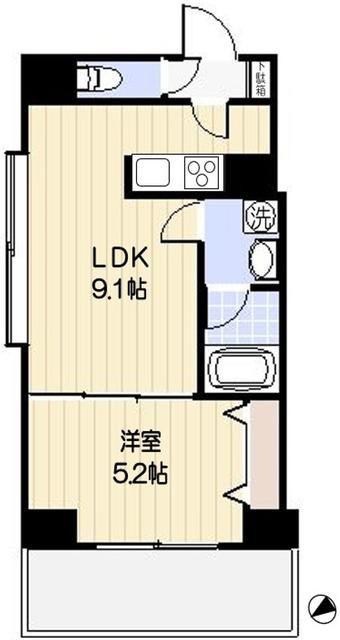 GRACIA YOKOHAMA(1LDK/4階)の間取り写真
