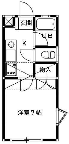 美徳十番館(1K/1階)の間取り写真