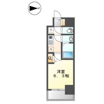 MAXIV大須観音(1K/4階)の間取り写真