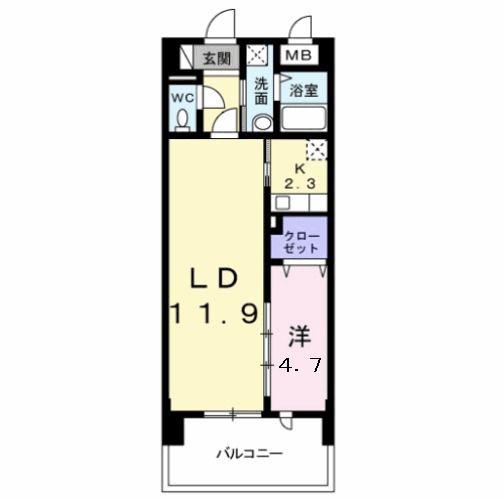 メゾンラフィネ(1LDK/1階)の間取り写真