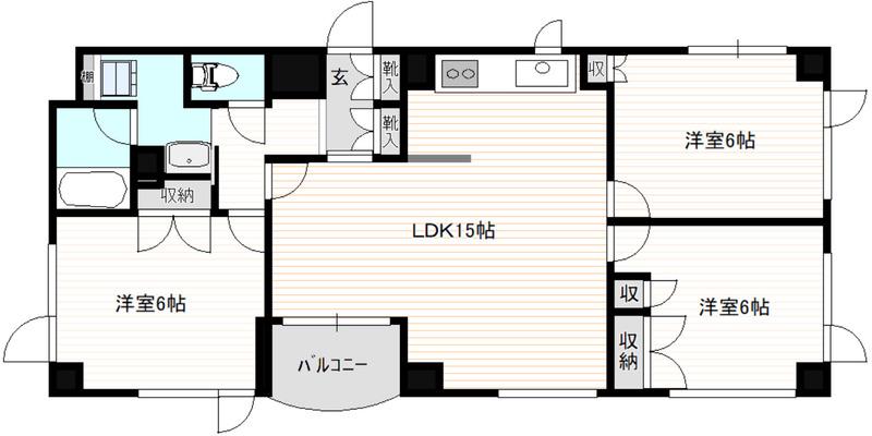 アーバンステージ上野(3LDK/8階)の間取り写真