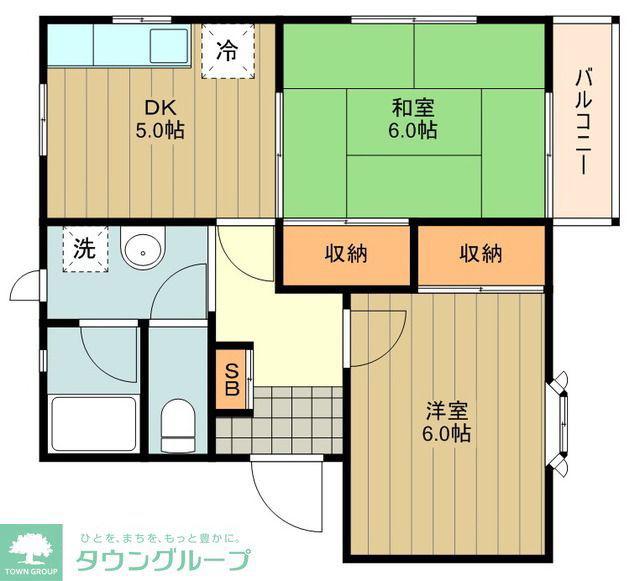 パークビレッジ(2DK/1階)の間取り写真
