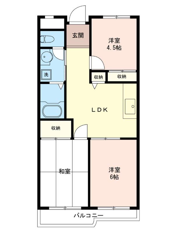 第3小竹ハイツ(3DK/1階)の間取り写真