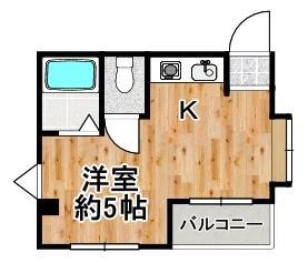 AB67(ワンルーム/3階)の間取り写真