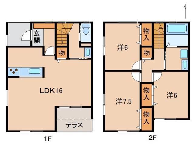  パティオ根来(3LDK/1階)の間取り写真