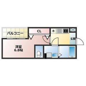 アプローズ新深江(1K/2階)の間取り写真