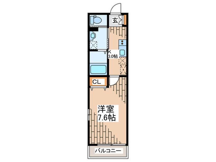 アーバンクレスト錦町(1K/1階)の間取り写真