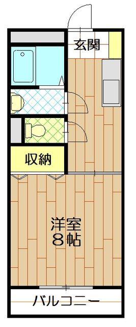 シャトーサンワ(1K/4階)の間取り写真