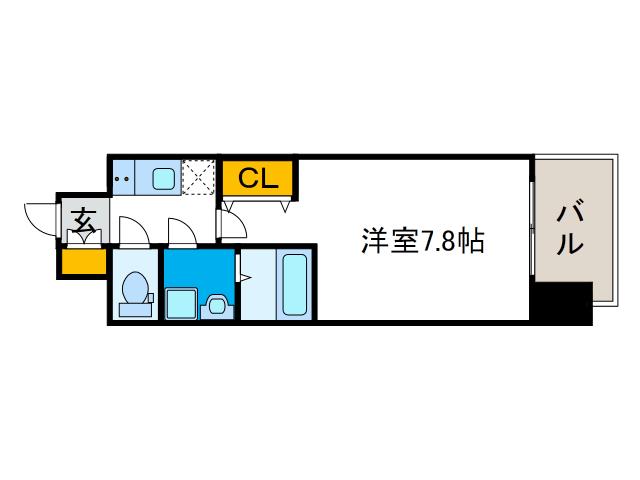 クリスタルグランツみなとシティ(1K/2階)の間取り写真
