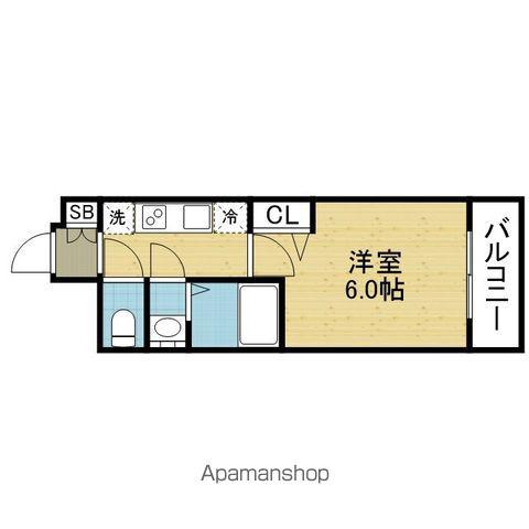 プレリス北巽駅前ラバルス(1K/6階)の間取り写真