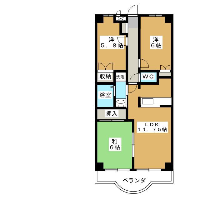 アクロプレステージI(3LDK/5階)の間取り写真