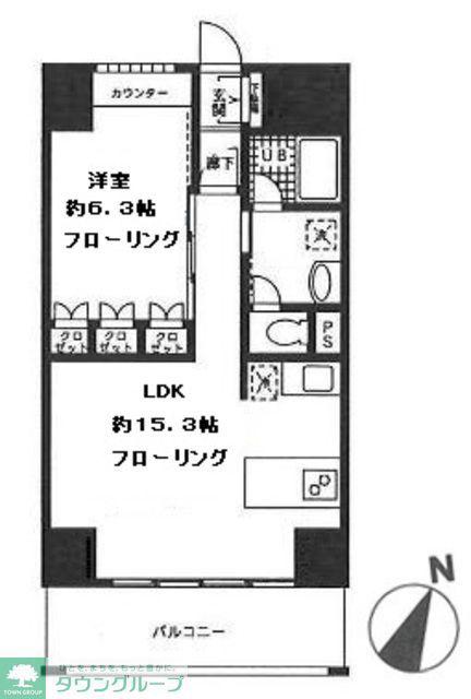 ロジュマン湘南(1LDK/10階)の間取り写真