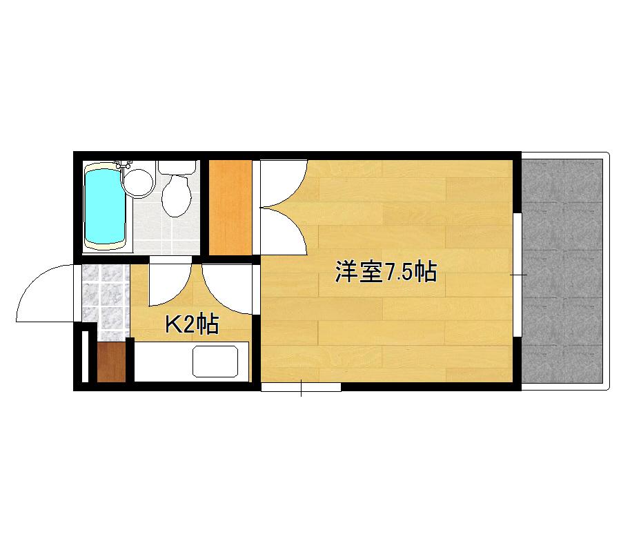 第2コーポ倉本(1K/2階)の間取り写真