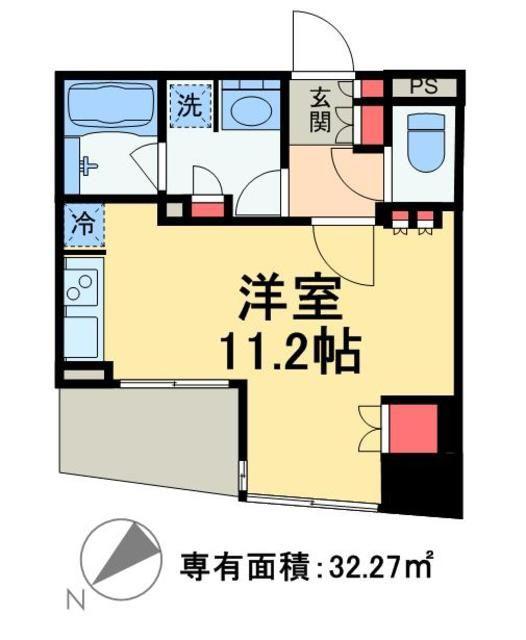 パークアクシス日本橋ステージ(ワンルーム/6階)の間取り写真