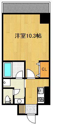 BUENA万代1丁目(1K/8階)の間取り写真