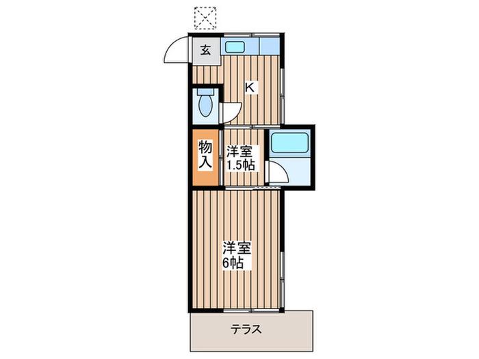 いなり荘(2K/1階)の間取り写真