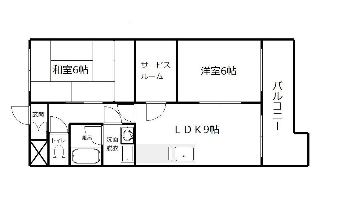 ヴィラ高精III(2SLDK/5階)の間取り写真