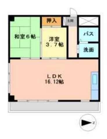 さくらヴィレッジ(2LDK/4階)の間取り写真