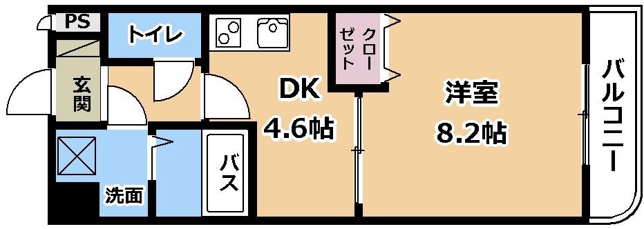 GROOVE南草津 I(1DK/1階)の間取り写真