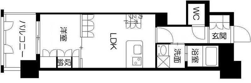 サンロージュ薬院駅前(1LDK/5階)の間取り写真