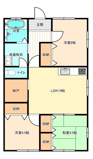 ＪＲ大村線 大村駅(長崎) 徒歩15分 1階建 築9年(3LDK/1階)の間取り写真