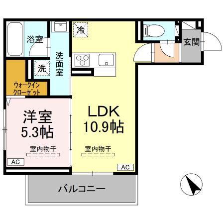 D-LUMINARE A(1LDK/2階)の間取り写真