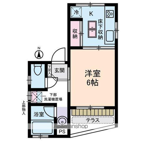 スクエア東新町(1K/1階)の間取り写真