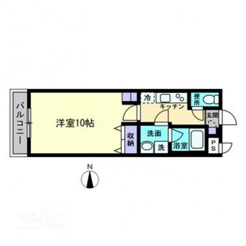 ARCSTAGE清輝本町(1K/3階)の間取り写真