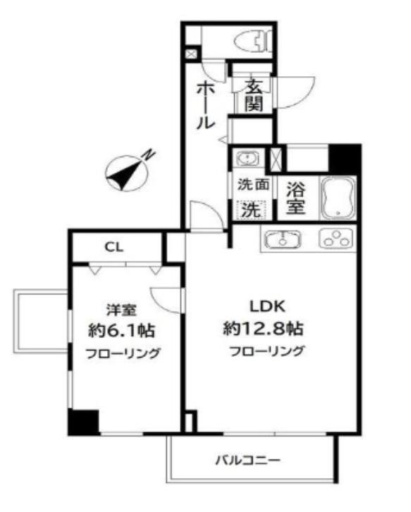 N-フラッツ 横浜大岡(1LDK/2階)の間取り写真