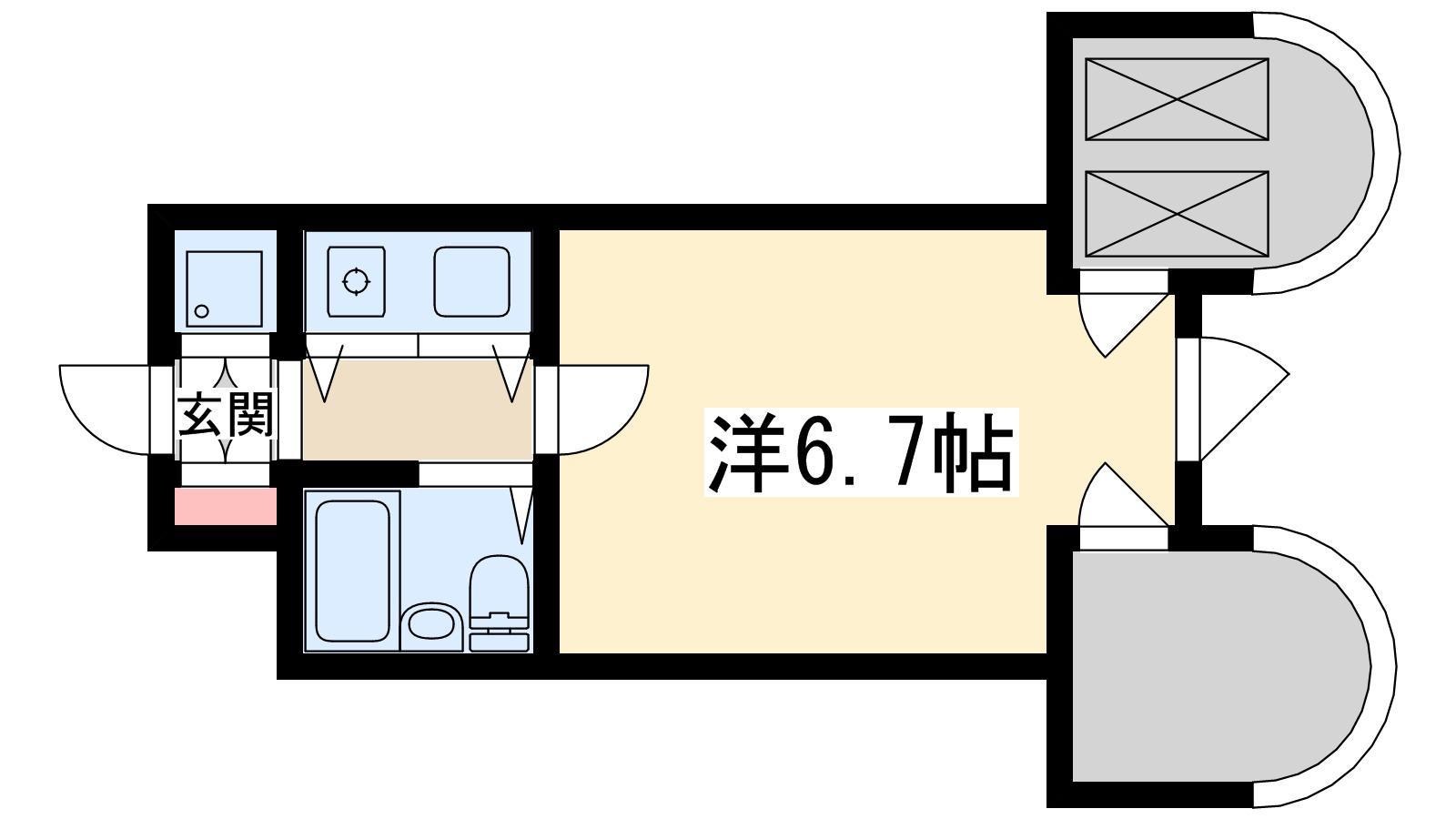 ミフネセントラルベア新大阪(1K/3階)の間取り写真