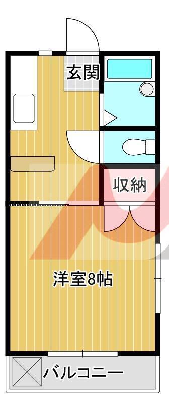 コーポさつき(1K/2階)の間取り写真