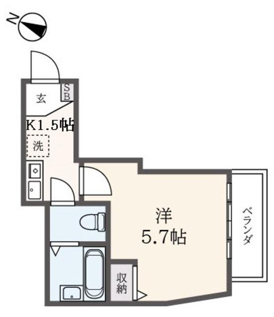 ポラタ南太田(1K/3階)の間取り写真