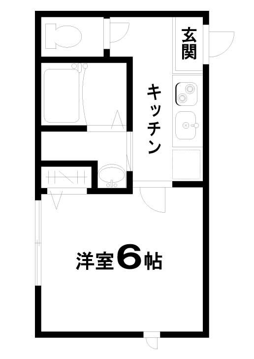 セキュリオ二子玉川(1K/2階)の間取り写真