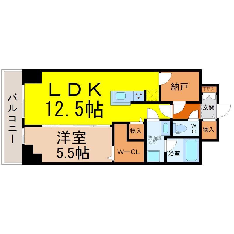 CLOVER泉(1SLDK/4階)の間取り写真