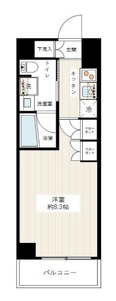 APRECIOUS上板橋(1K/4階)の間取り写真