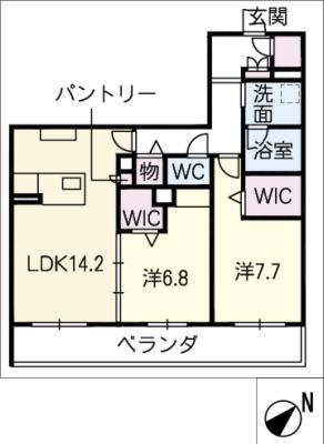 ラッフィナート(2LDK/3階)の間取り写真