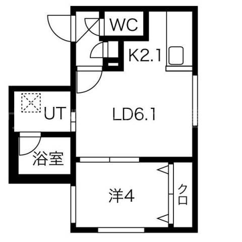 地下鉄南北線 南平岸駅 徒歩6分 4階建 築1年(1LDK/2階)の間取り写真