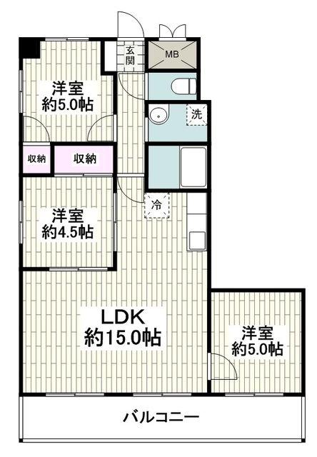 ソレイユ松風(3LDK/2階)の間取り写真