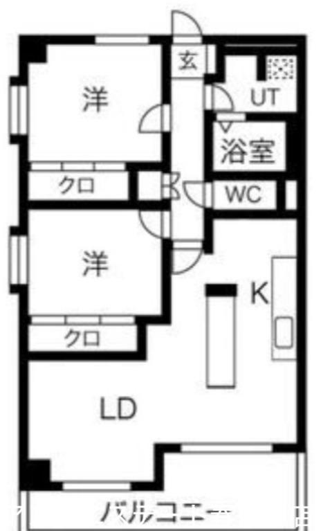 ユートピアマンション(2SLDK/4階)の間取り写真