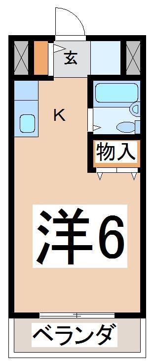 シーサイドマンションA棟(ワンルーム/1階)の間取り写真