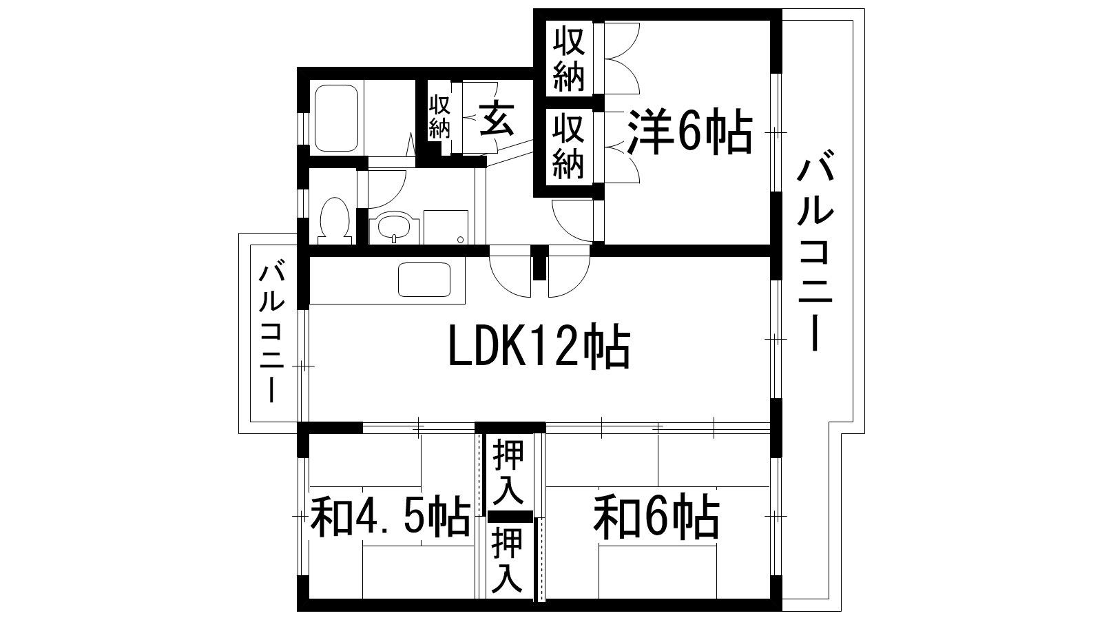 中山五月台14号棟(3LDK/2階)の間取り写真