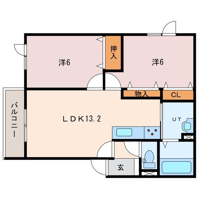 アリス栄(2LDK/1階)の間取り写真