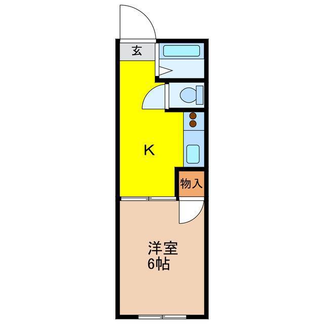 中木戸ハイツ(1K/2階)の間取り写真