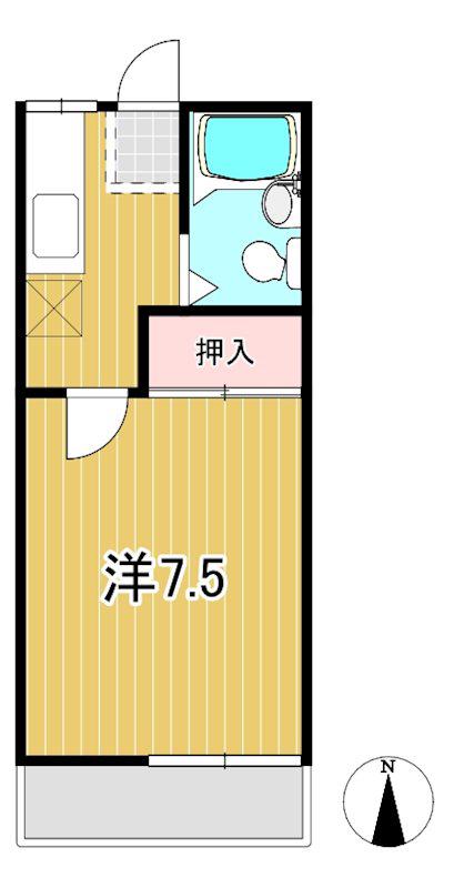 マンハイツI(1K/1階)の間取り写真