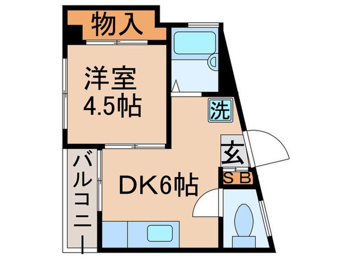 鈴木ビル(1DK/3階)の間取り写真